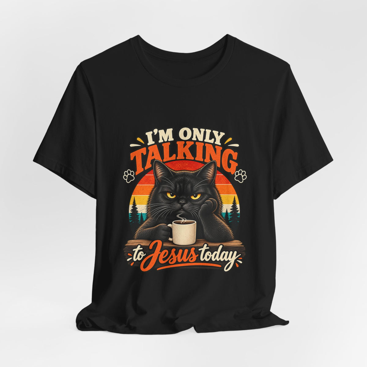I'm Only Talking to Jesus Today Cat T‑Shirt
