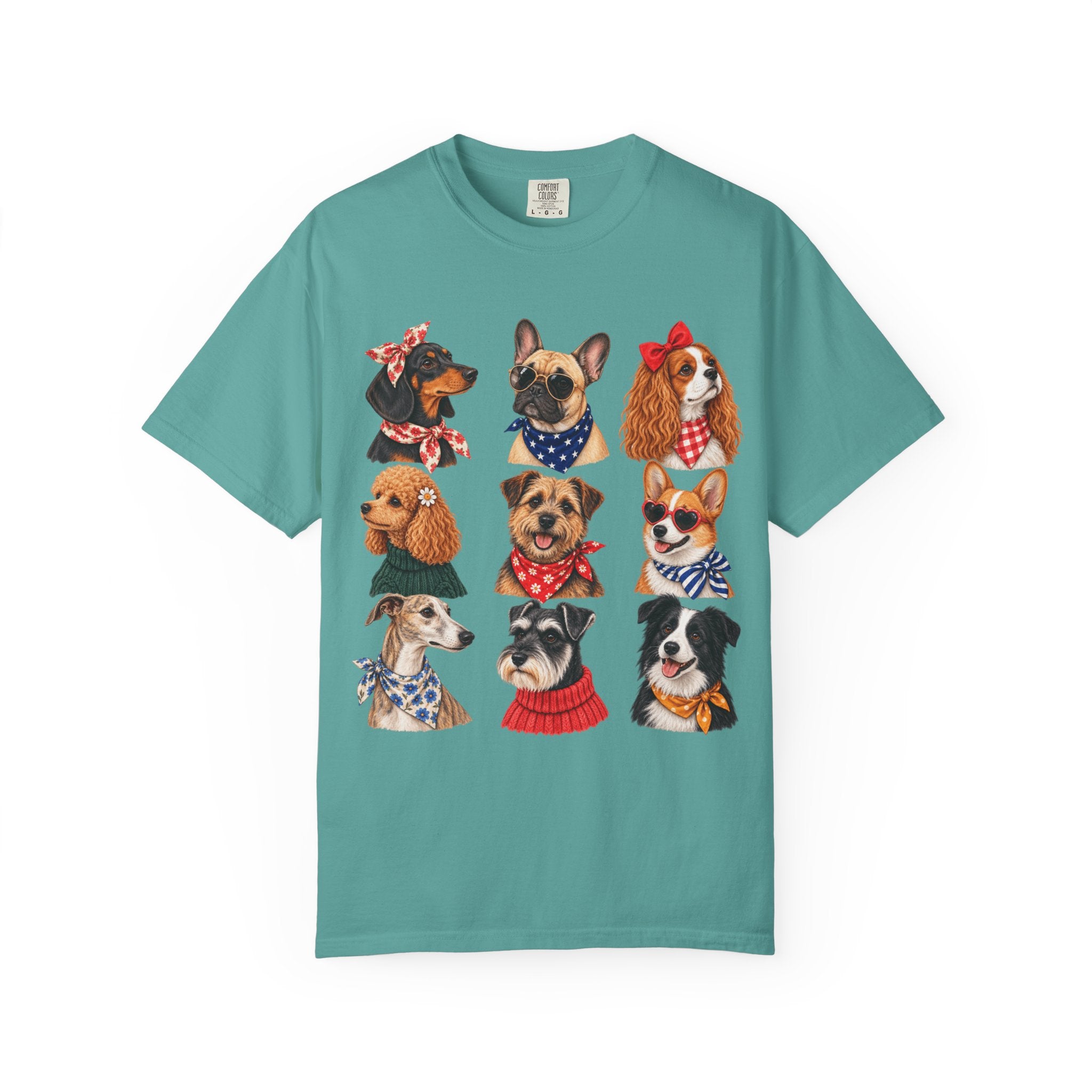 Dog Portraits T-Shirt — Vintage Bandana Puppy Faces Tee