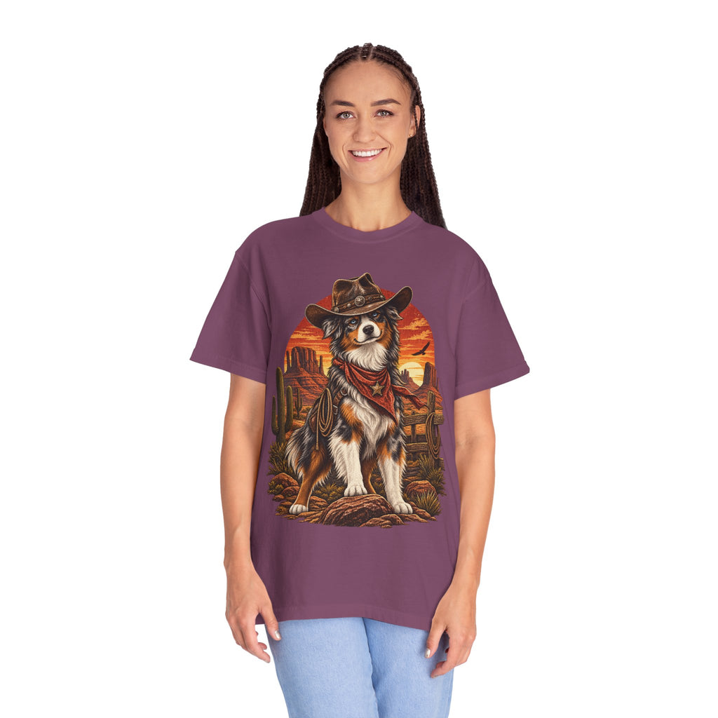 Cowboy Australian Shepherd T-Shirt — Western Dog Graphic Tee