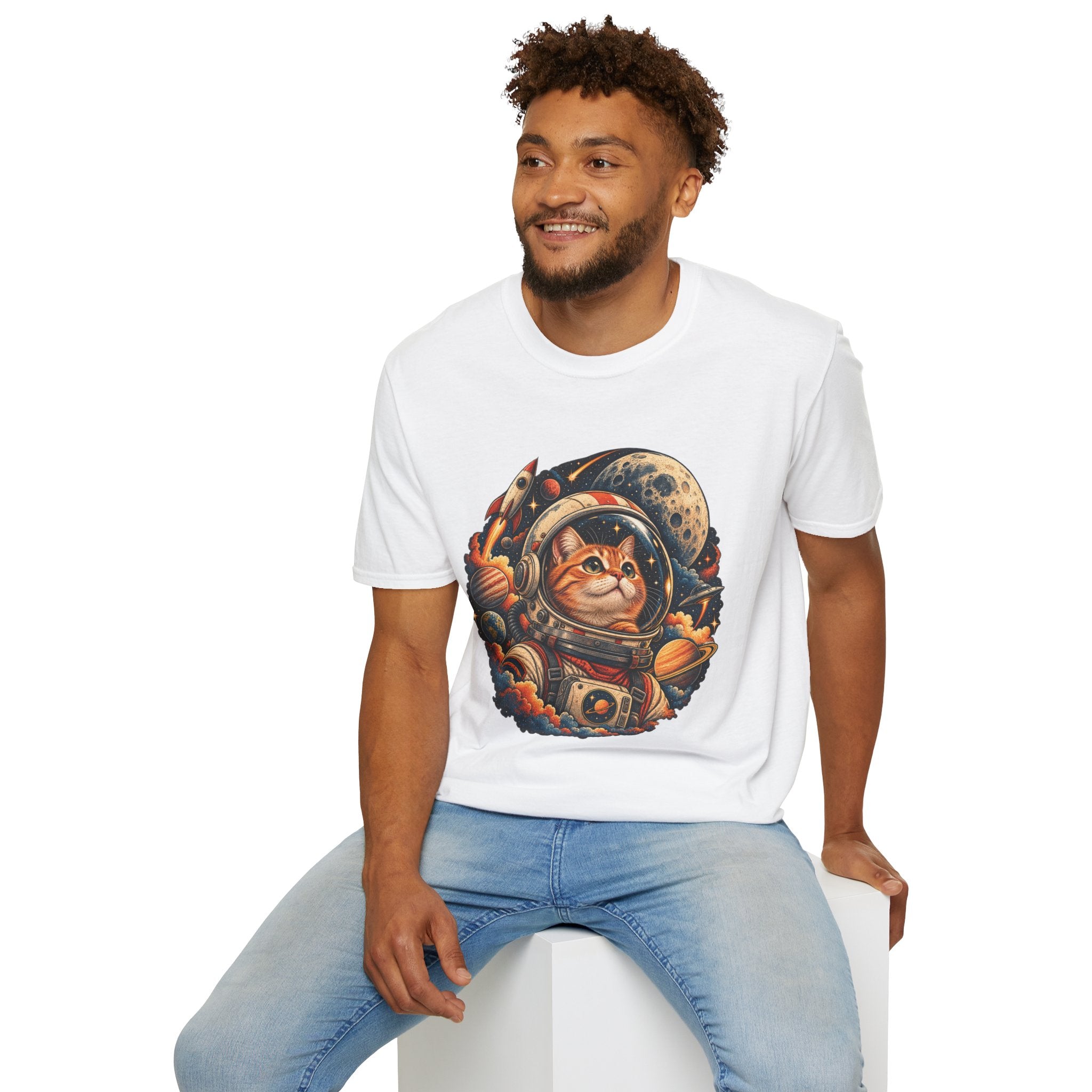 Astronaut Cat T-Shirt — Space Cat Graphic Tee for Cat Lovers