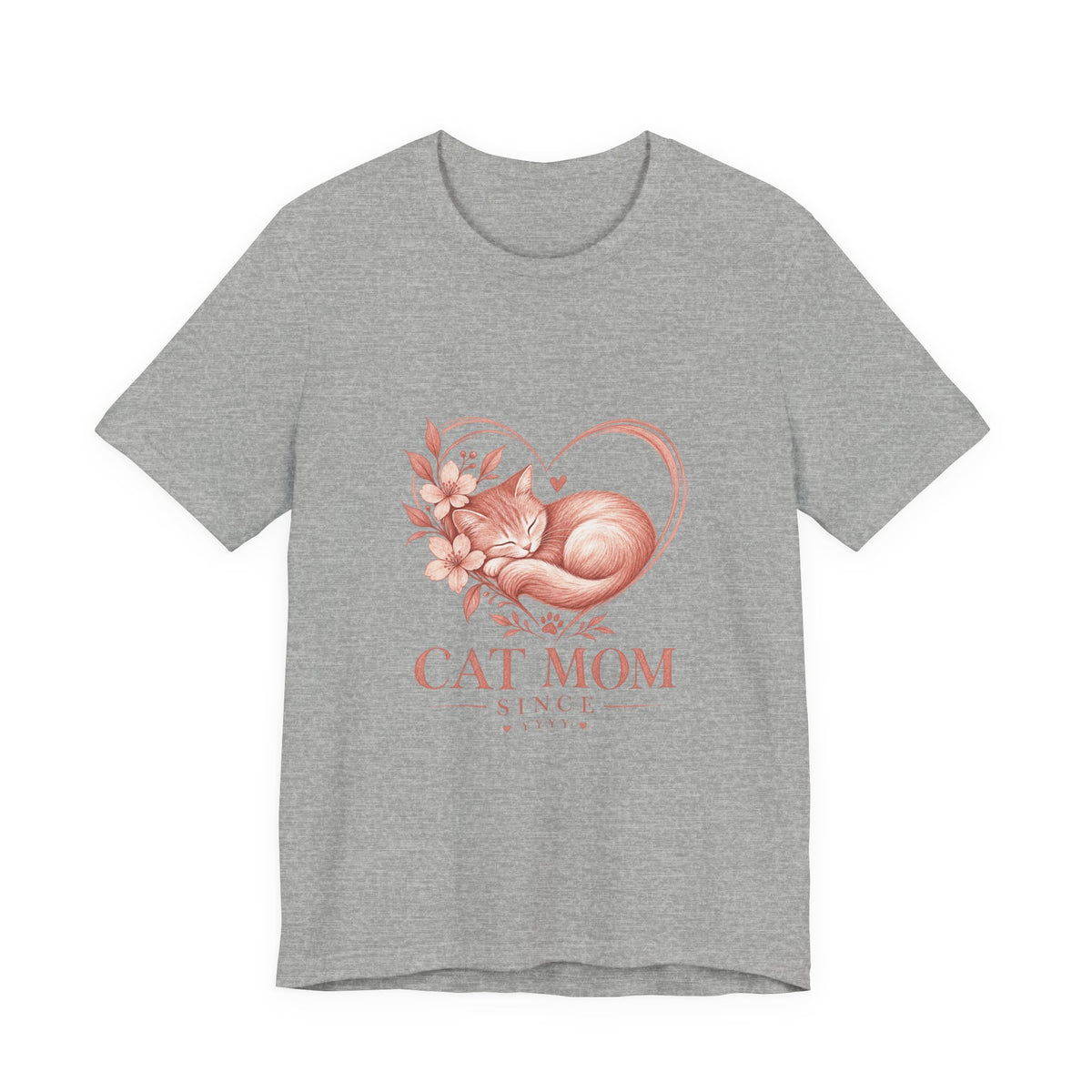 Cat Mom Tee — Floral Heart Cat Mom Since Tee