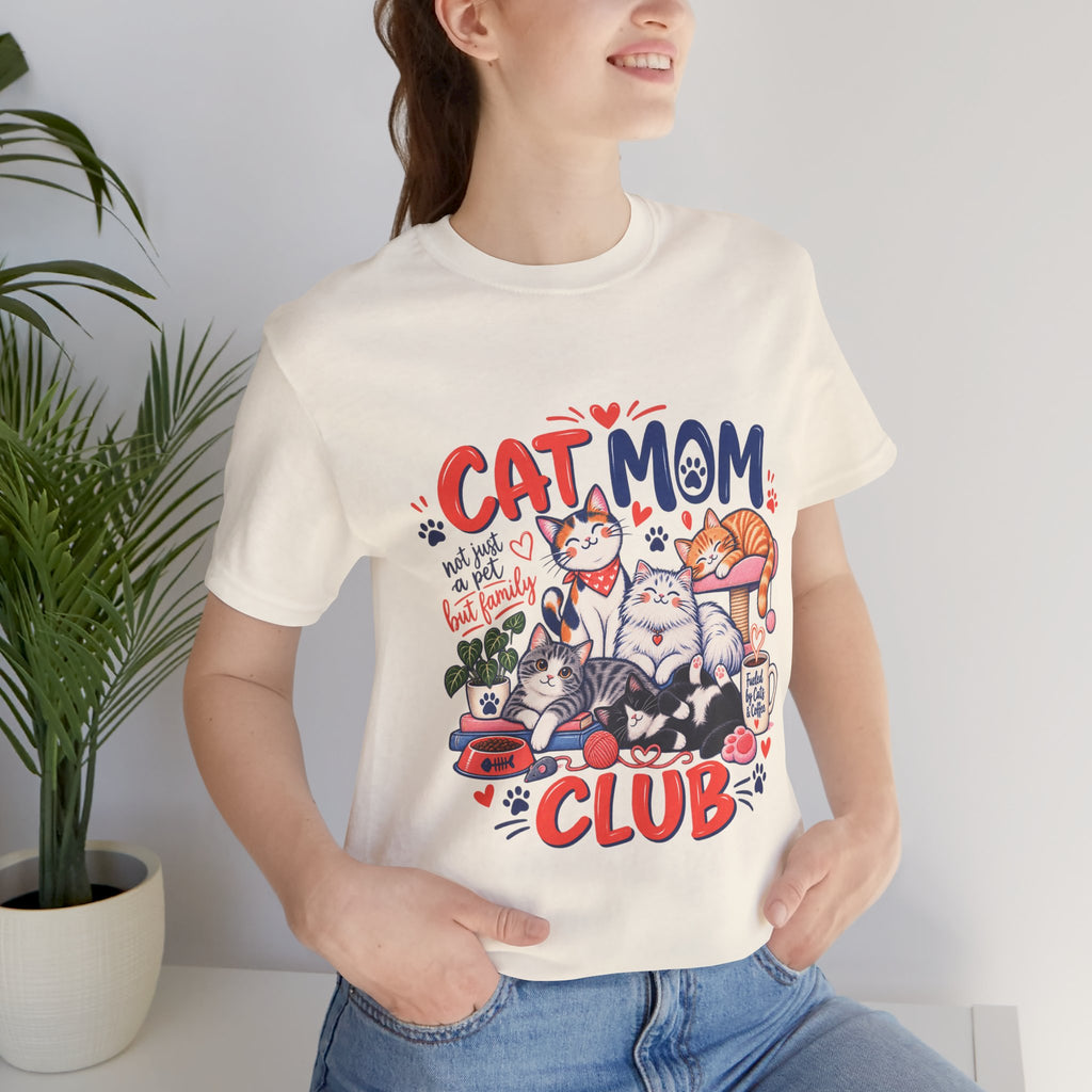 Cat Mom Club T-Shirt — Cute Illustrated Cats Graphic Tee for Cat Lovers