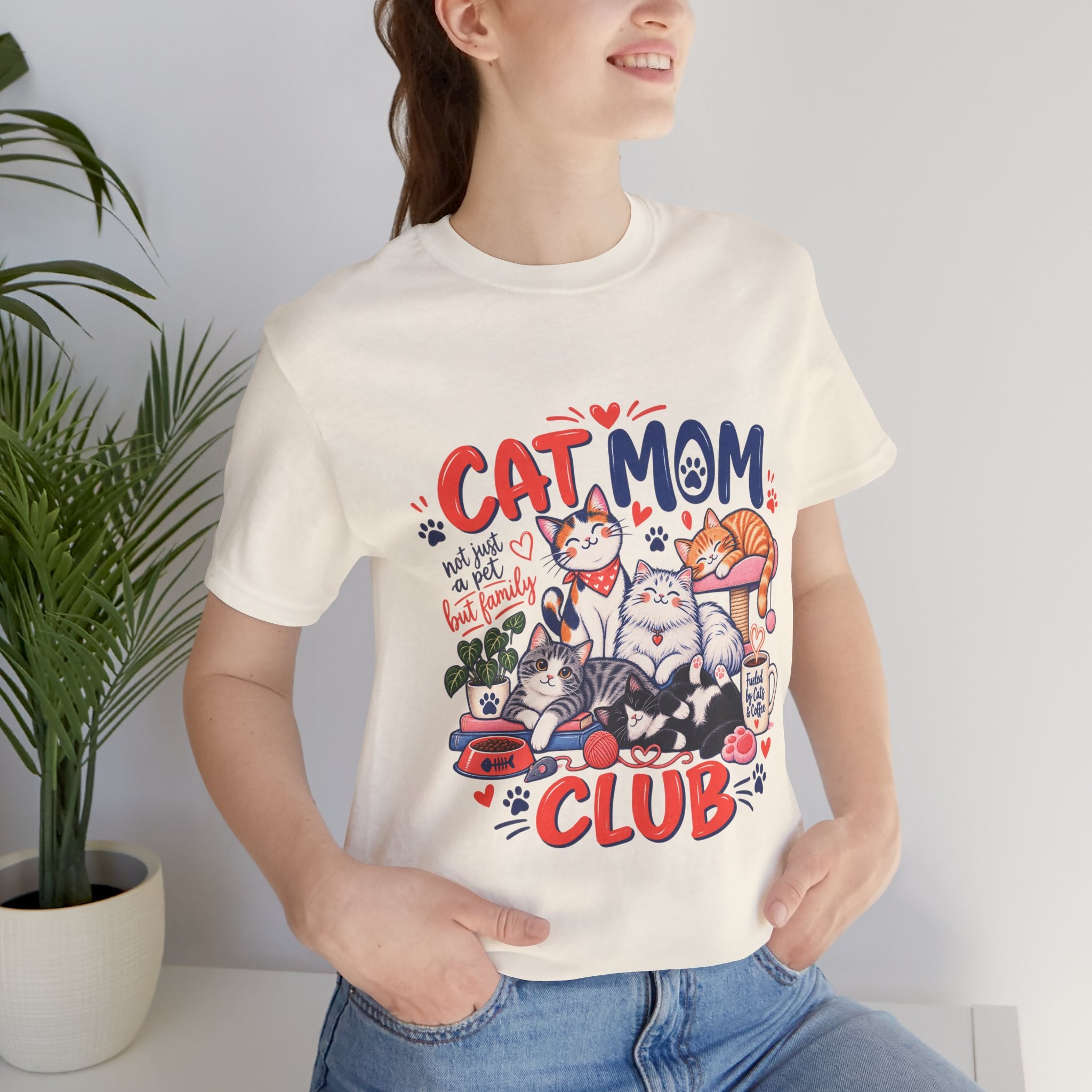 Cat Mom Club T-Shirt — Cute Illustrated Cats Graphic Tee for Cat Lovers