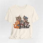 Cute Group of Kittens T-Shirt — Cartoon Cat Family Tee