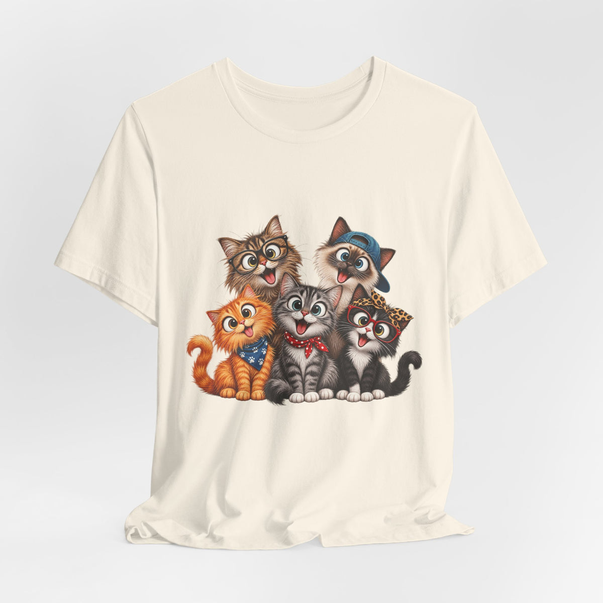 Cute Group of Kittens T-Shirt — Cartoon Cat Family Tee