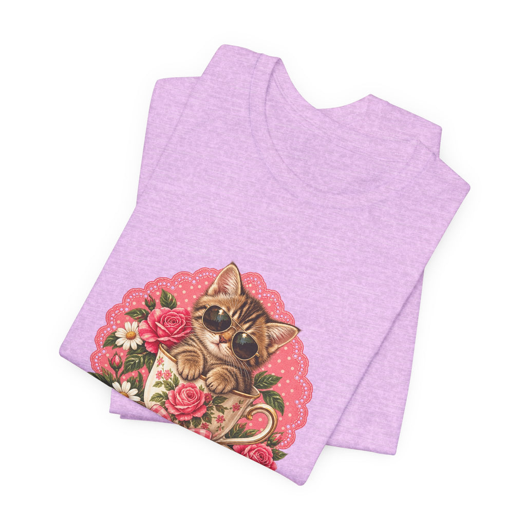 Alpha Male Cat Tee — Retro Floral Cat Graphic T-Shirt