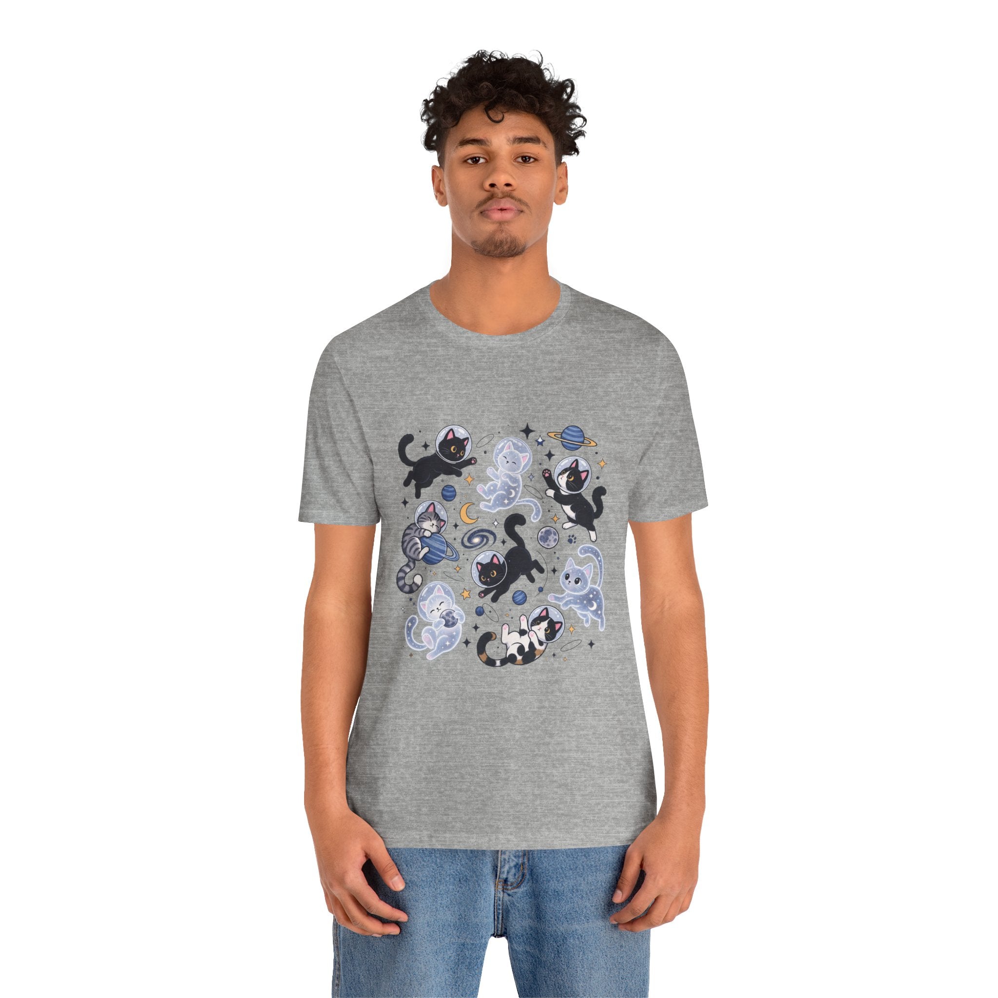 Space Cats Graphic Tee — Cute Cosmic Cat Illustration Shirt