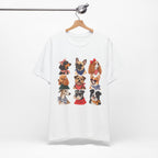 Cute Dog Portraits Tee — Vintage Paw Print Graphic T‑Shirt