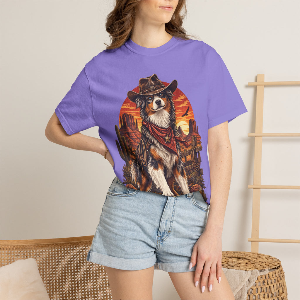 Cowboy Australian Shepherd T-Shirt — Western Dog Graphic Tee