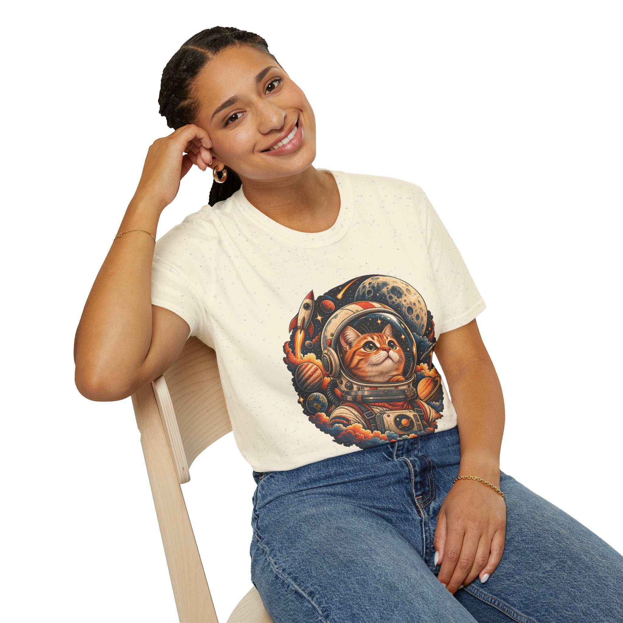 Astronaut Cat T-Shirt — Space Cat Graphic Tee for Cat Lovers