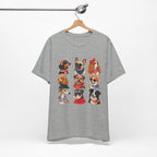 Cute Dog Portraits Tee — Vintage Paw Print Graphic T‑Shirt