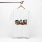 Cat Cozy Crew Tee — Cozy Cats on Blankets Graphic T-Shirt