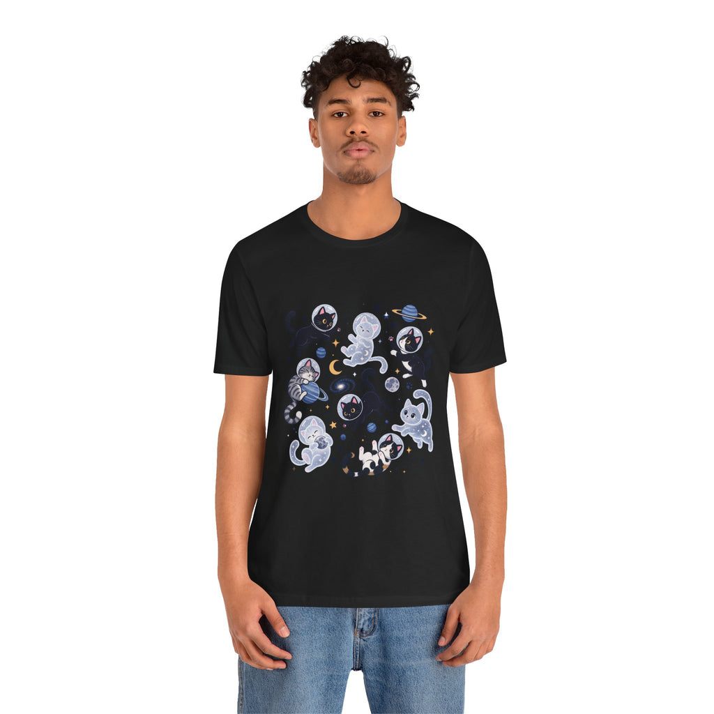 Space Cats Graphic Tee — Cute Cosmic Cat Illustration Shirt