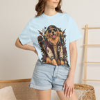 Golden Retriever Varsity T-Shirt — Retro Dog Jacket Design