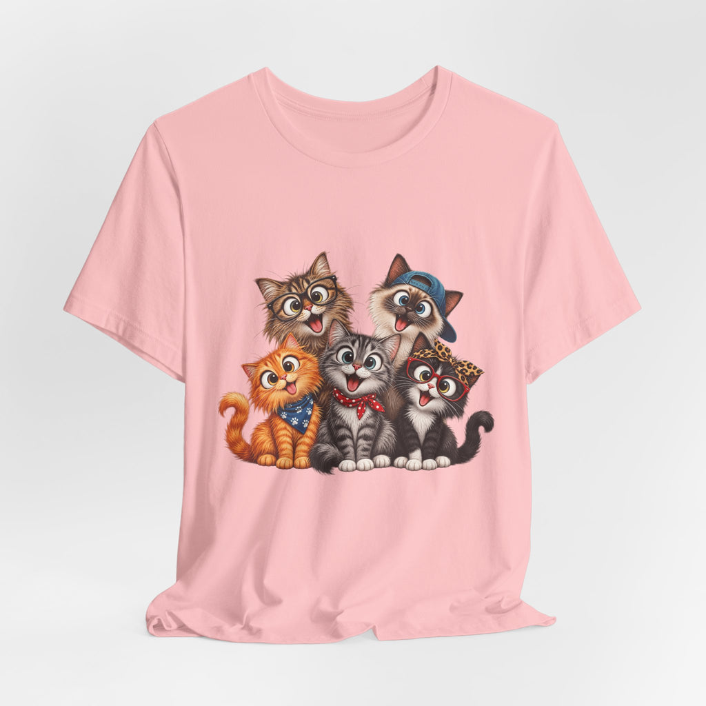 Cute Group of Kittens T-Shirt — Cartoon Cat Family Tee