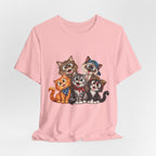 Cute Group of Kittens T-Shirt — Cartoon Cat Family Tee