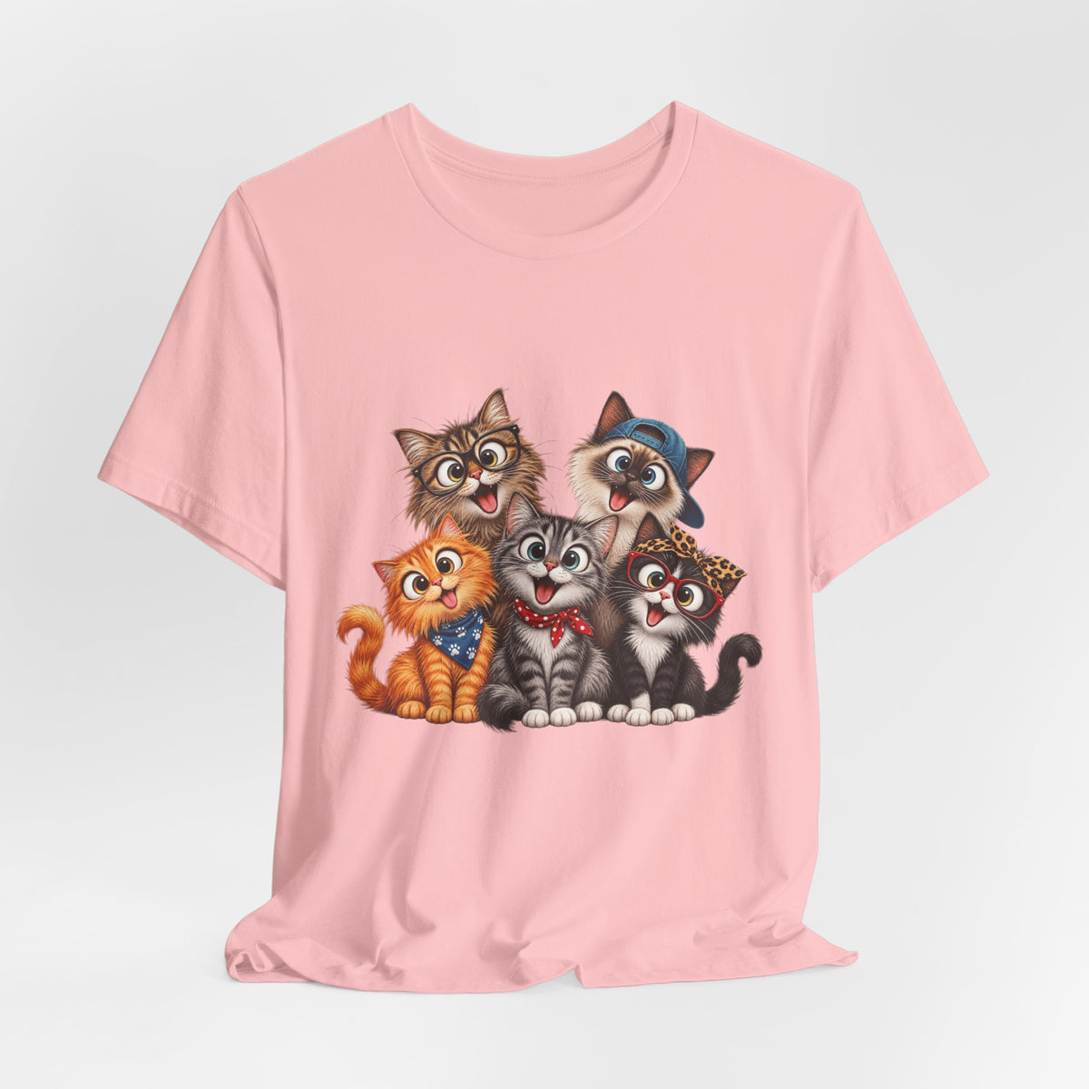 Cute Group of Kittens T-Shirt — Cartoon Cat Family Tee