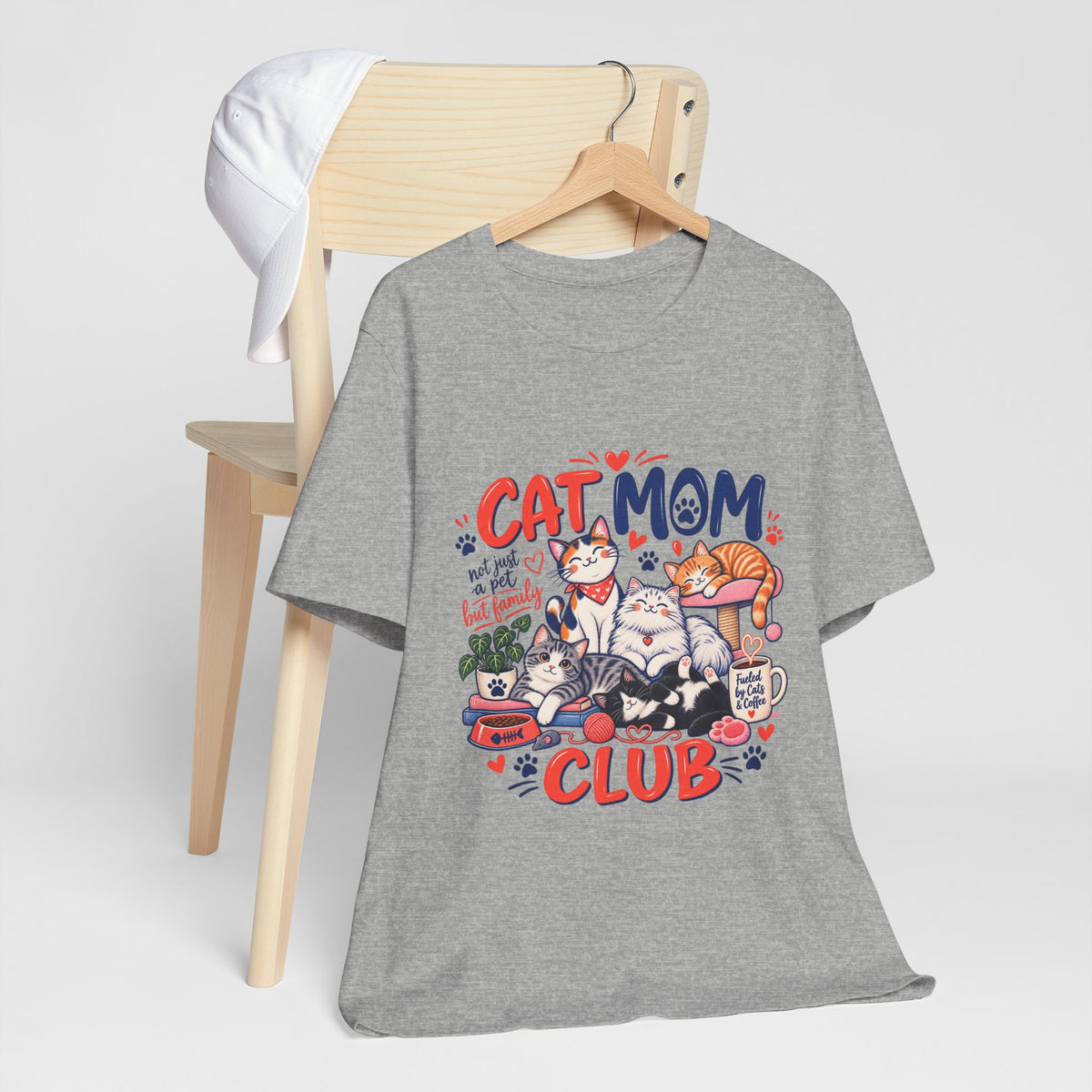 Cat Mom Club T-Shirt — Cute Illustrated Cats Graphic Tee for Cat Lovers