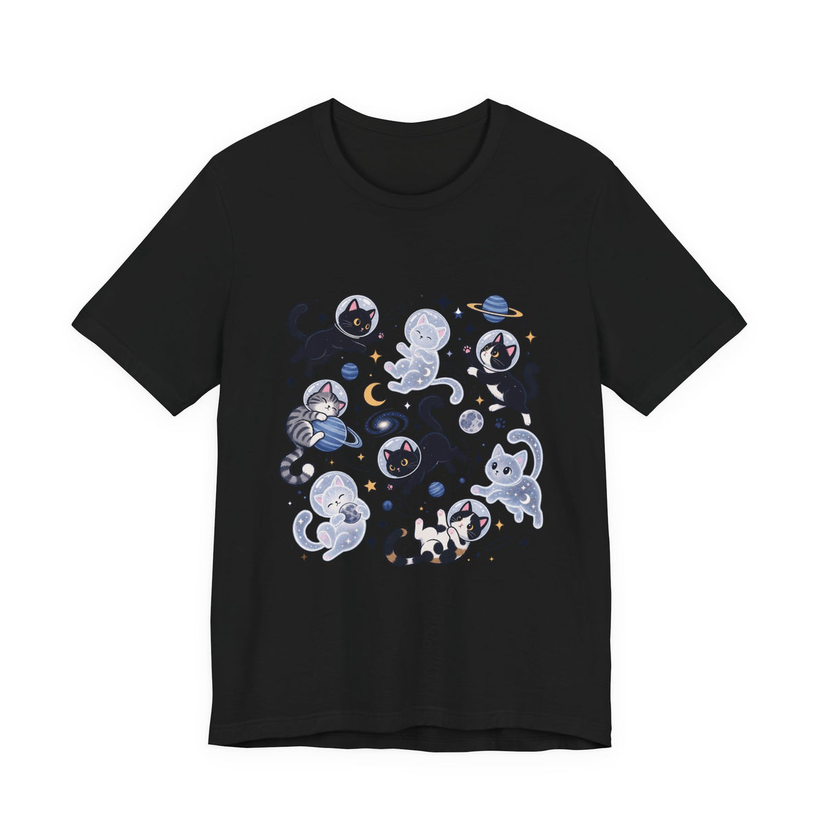 Space Cats Graphic Tee — Cute Cosmic Cat Illustration Shirt
