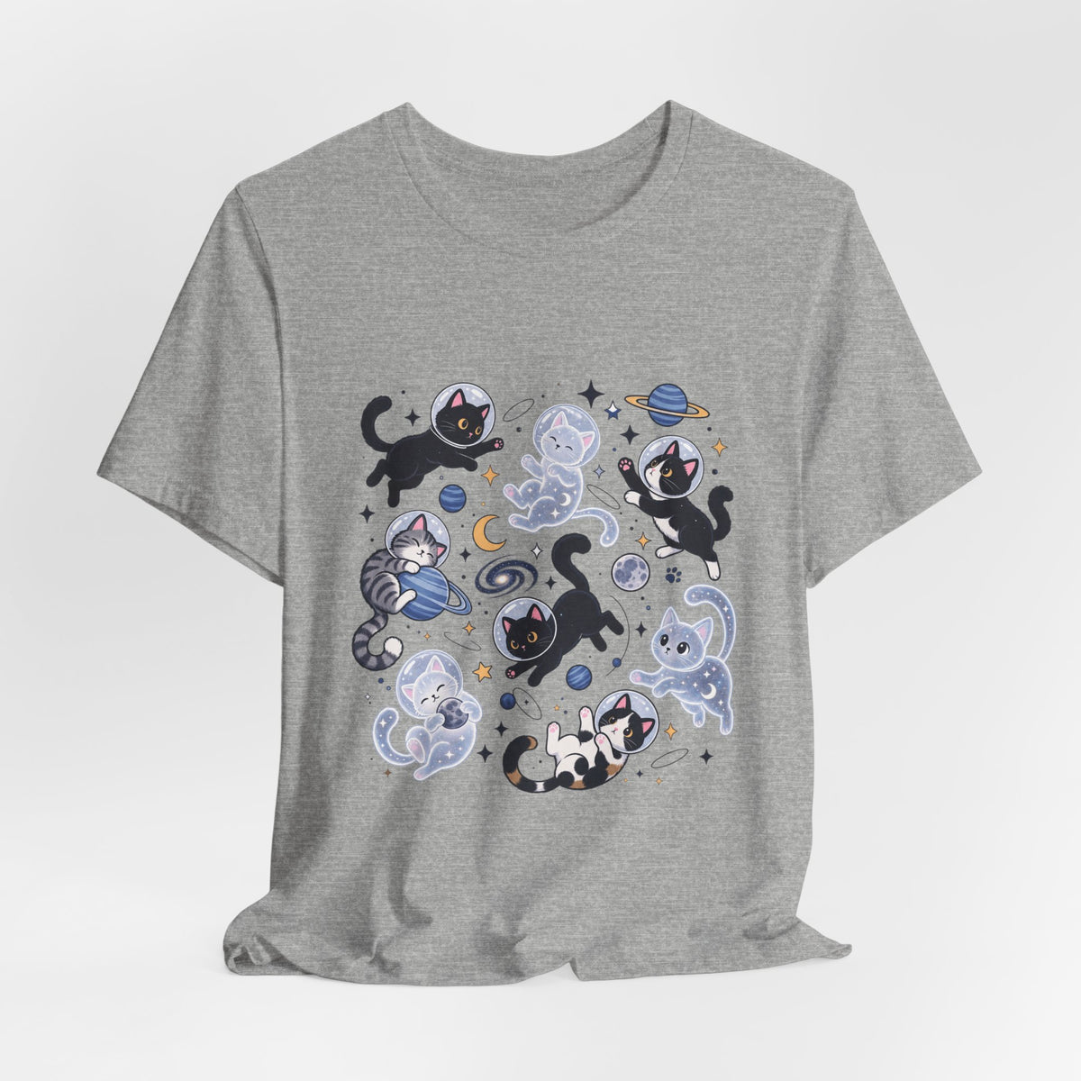 Space Cats Graphic Tee — Cute Cosmic Cat Illustration Shirt
