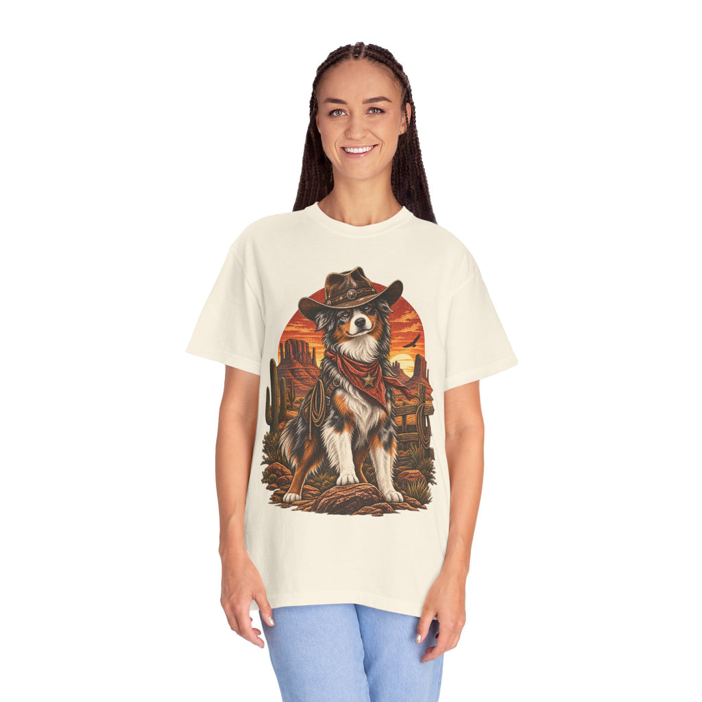 Cowboy Australian Shepherd T-Shirt — Western Dog Graphic Tee