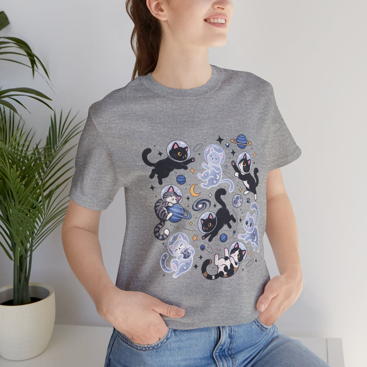 Space Cats Graphic Tee — Cute Cosmic Cat Illustration Shirt