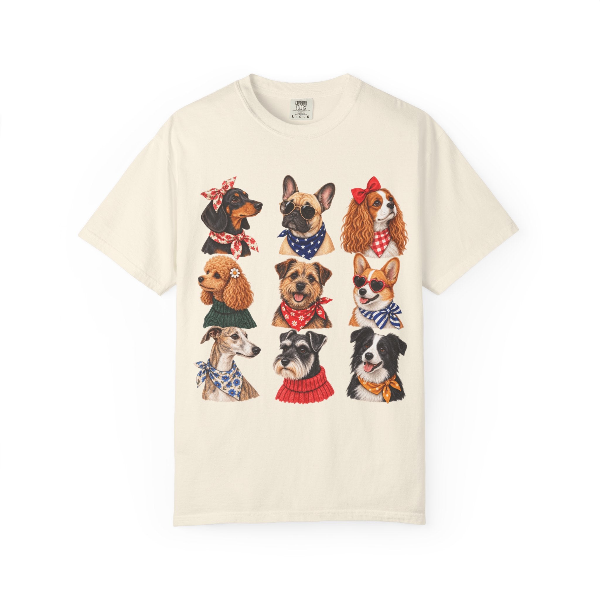 Dog Portraits T-Shirt — Vintage Bandana Puppy Faces Tee