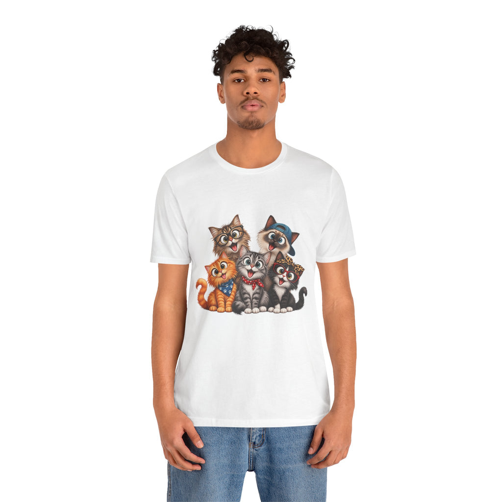 Cute Group of Kittens T-Shirt — Cartoon Cat Family Tee