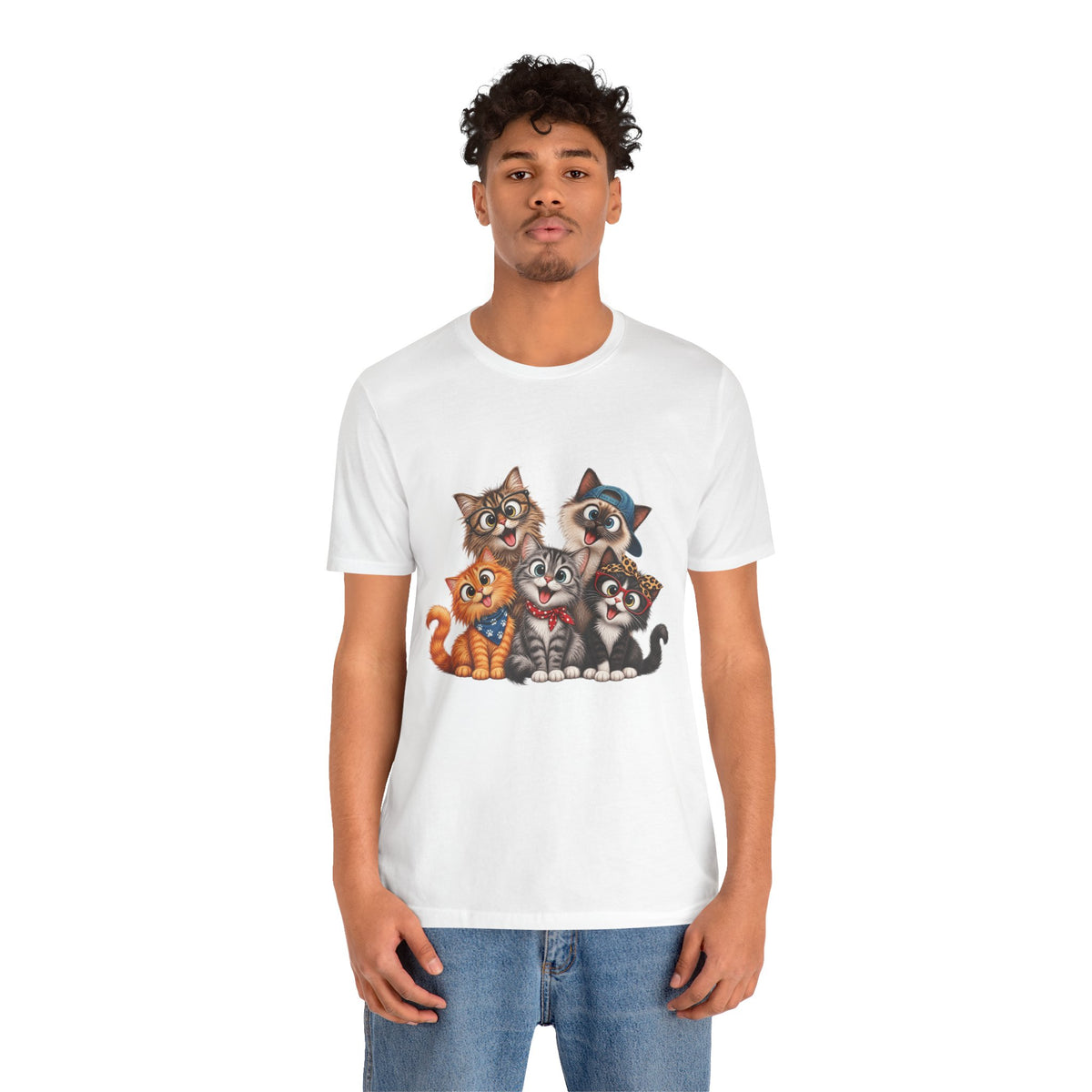 Cute Group of Kittens T-Shirt — Cartoon Cat Family Tee