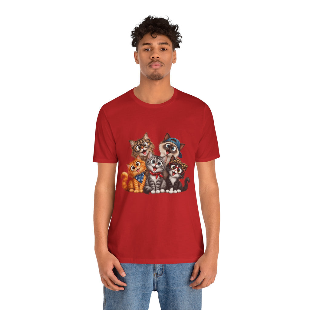 Cute Group of Kittens T-Shirt — Cartoon Cat Family Tee