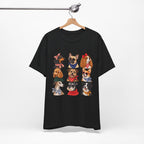 Cute Dog Portraits Tee — Vintage Paw Print Graphic T‑Shirt