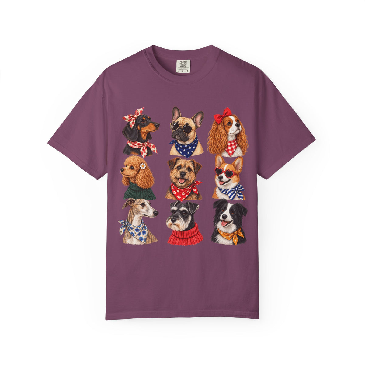 Dog Portraits T-Shirt — Vintage Bandana Puppy Faces Tee