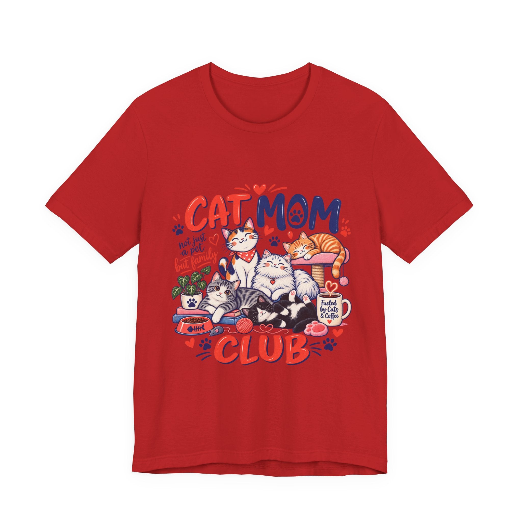 Cat Mom Club T-Shirt — Cute Illustrated Cats Graphic Tee for Cat Lovers