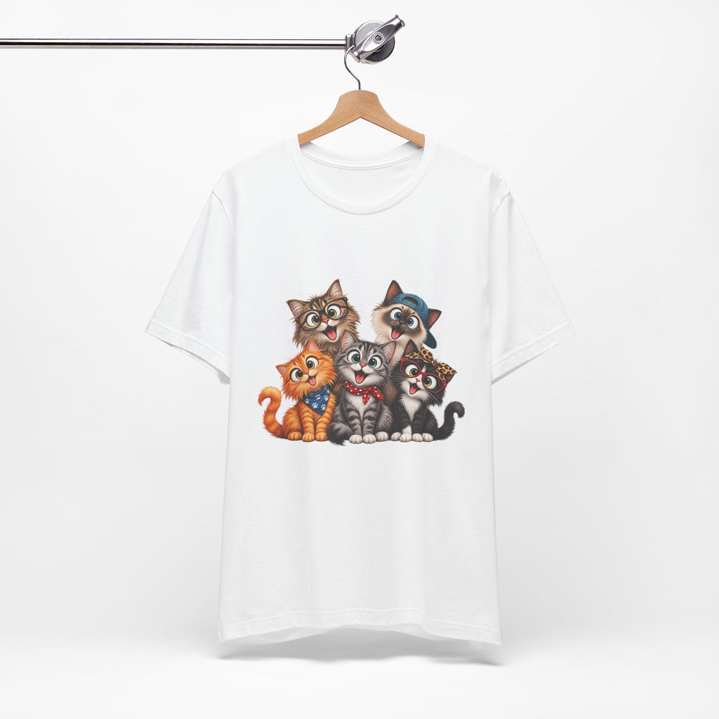 Cute Group of Kittens T-Shirt — Cartoon Cat Family Tee