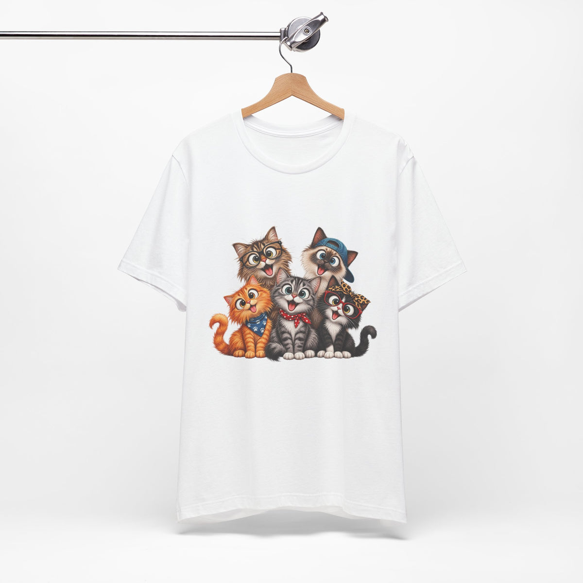 Cute Group of Kittens T-Shirt — Cartoon Cat Family Tee