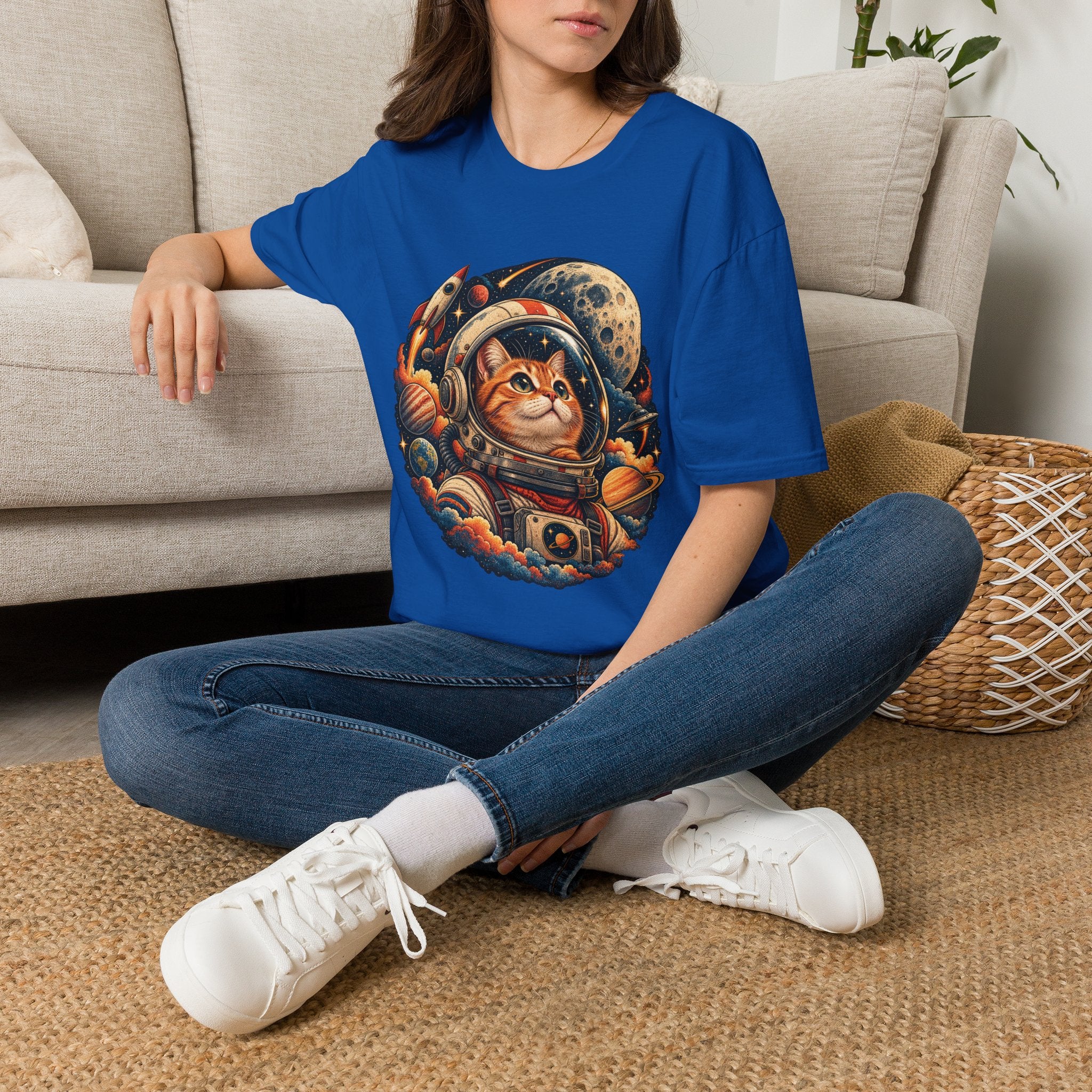 Astronaut Cat T-Shirt — Space Cat Graphic Tee for Cat Lovers