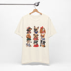 Cute Dog Portraits Tee — Vintage Paw Print Graphic T‑Shirt