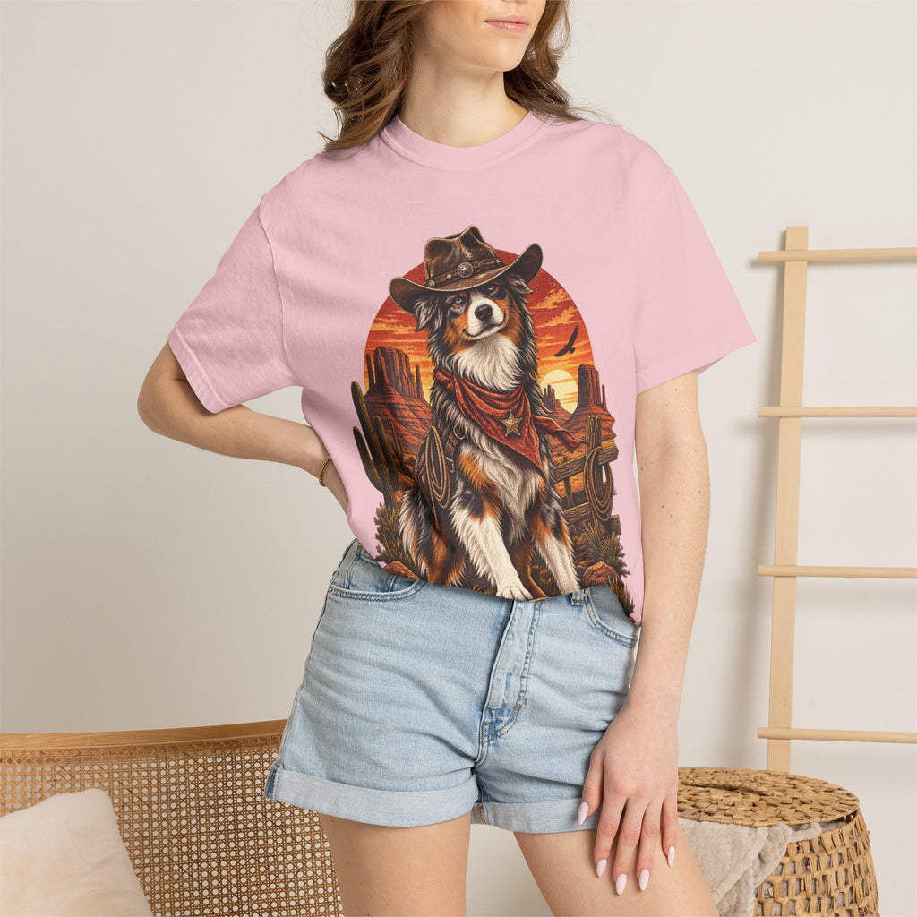 Cowboy Australian Shepherd T-Shirt — Western Dog Graphic Tee